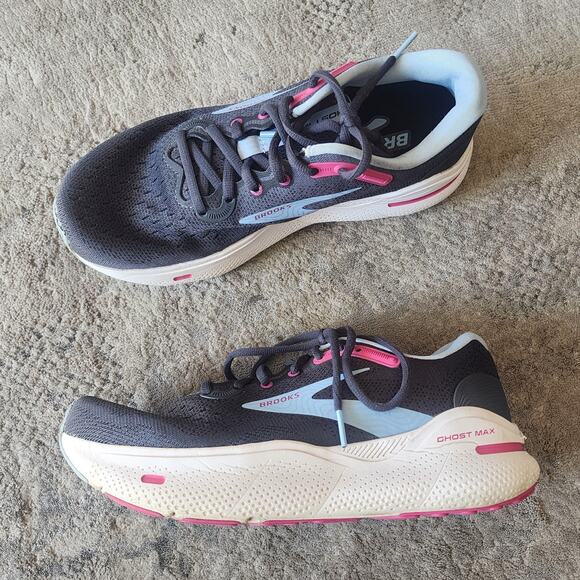 Brooks Ghost Max Women 8.5 D Athletic Black Wide Running Shoes 1203951D082 Flaw - Picture 2 of 13